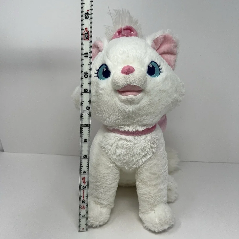 Genuine Disney Aristocats Marie White Cat Plush with Pink Bow Stuffed Animal